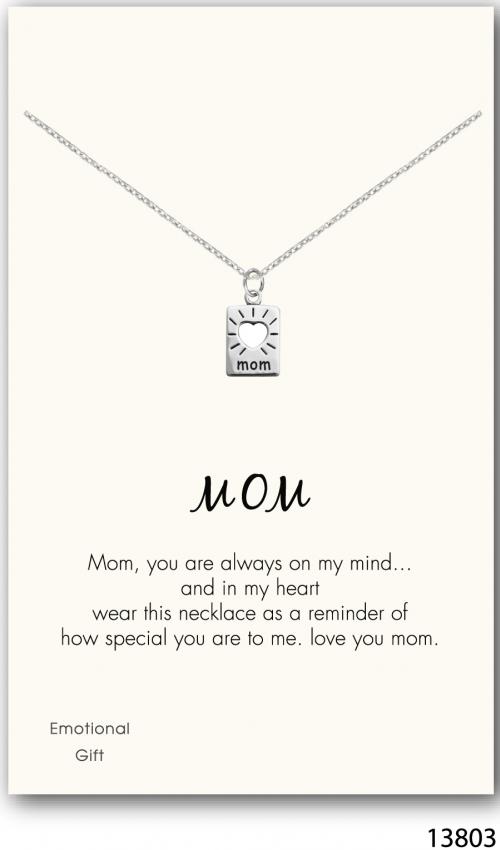 Love mom silver pendant